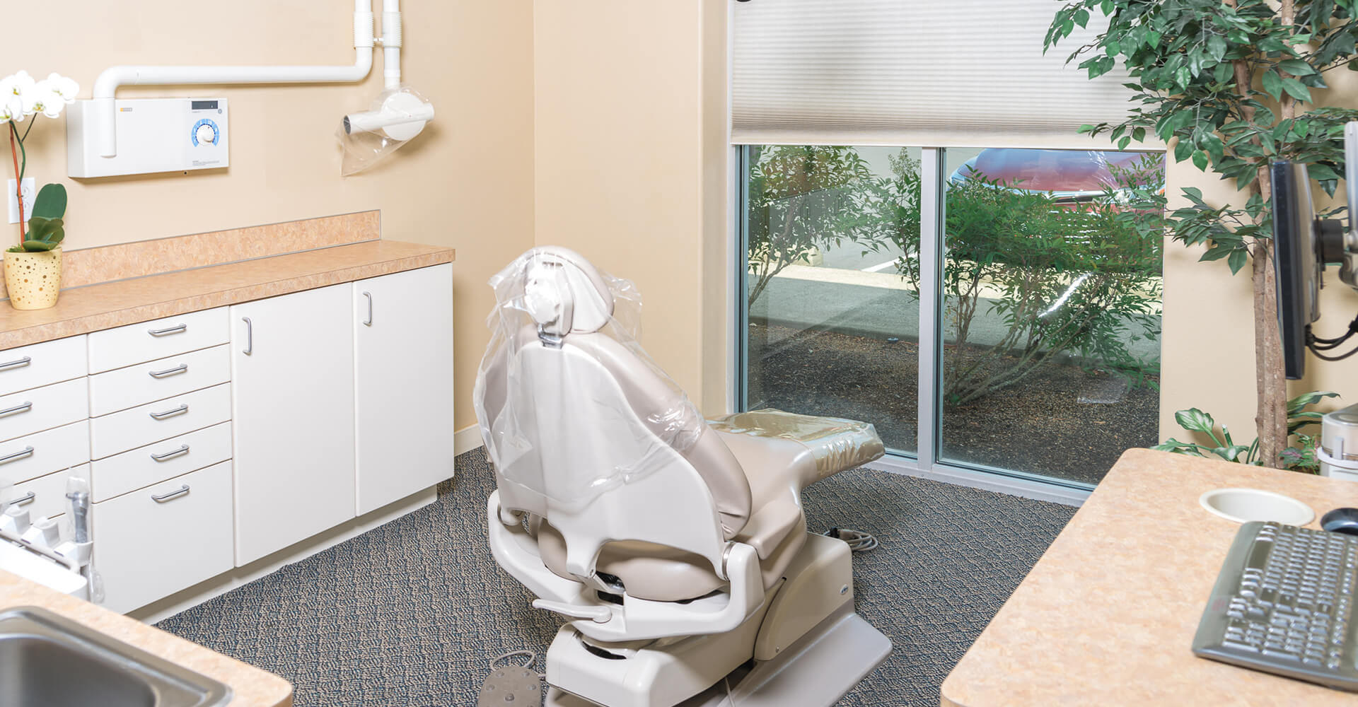 A treatment room inside of Graham Family Dental Care